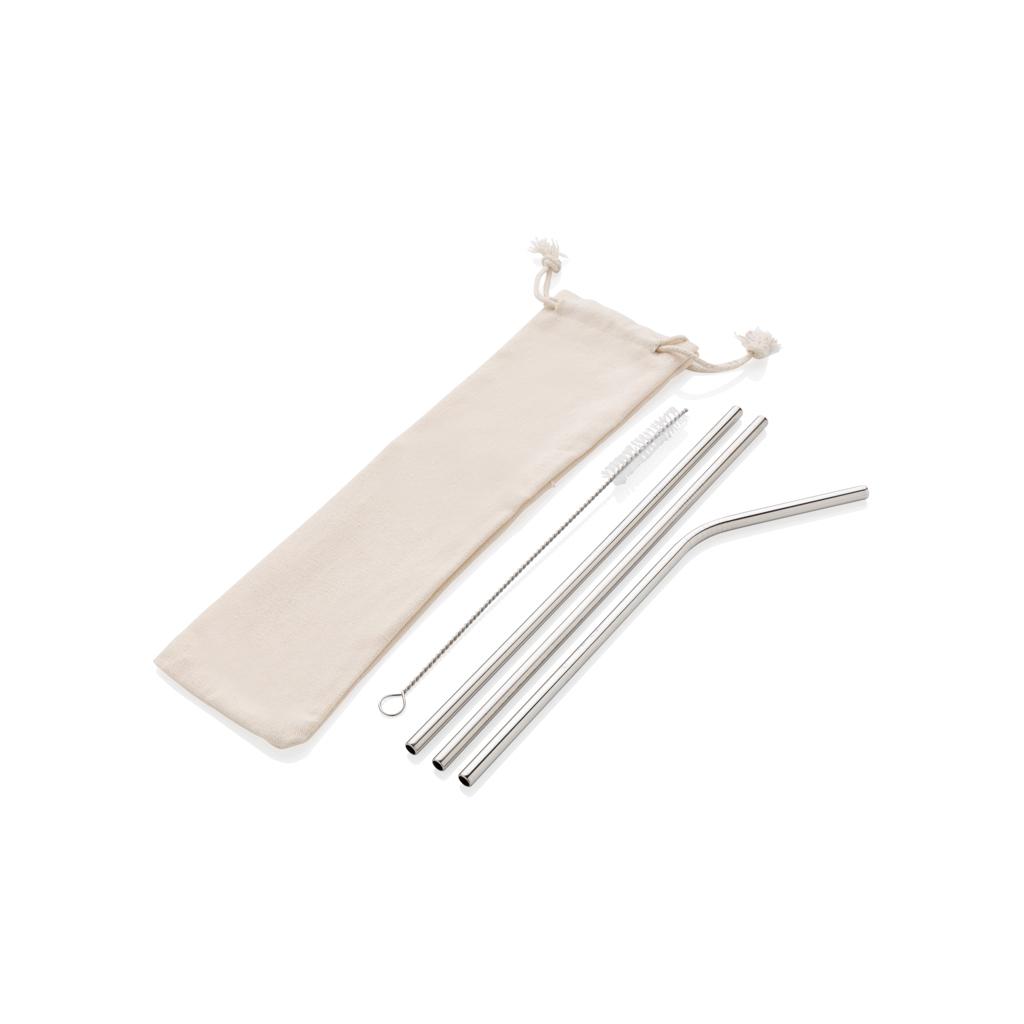 Set de 3 paie din oțel inoxidabil reutilizabile silver
