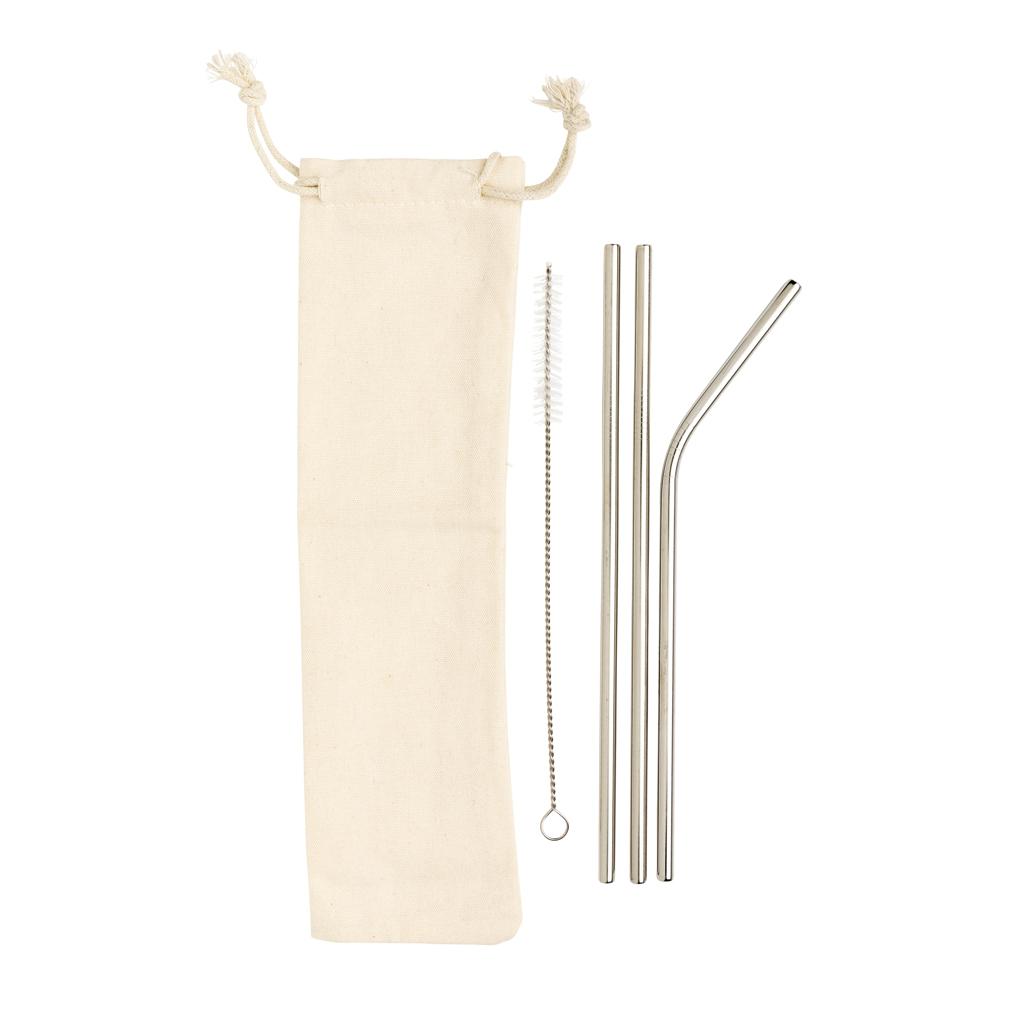 Set de 3 paie din oțel inoxidabil reutilizabile silver