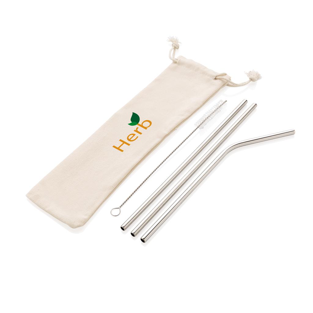Set de 3 paie din oțel inoxidabil reutilizabile silver