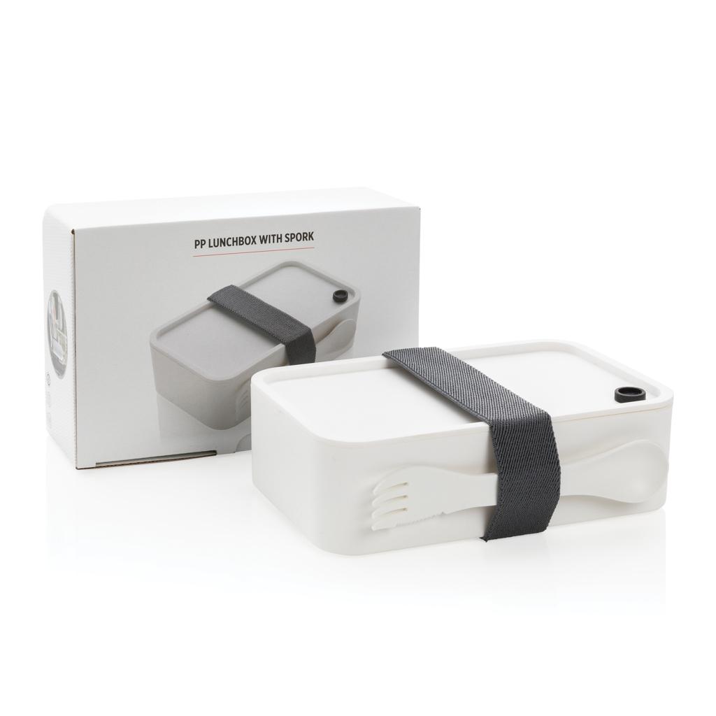 Caserolă pentru prânz din PP cu lingură-furculiță transparent