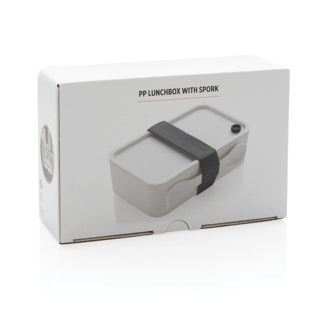 Caserolă pentru prânz din PP cu lingură-furculiță transparent