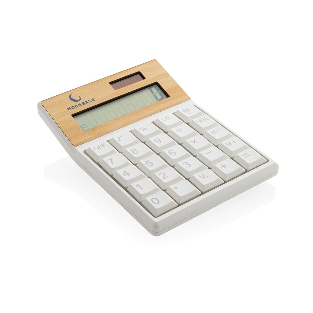 Calculator din plastic reciclat RCS și bambus Utah  brown