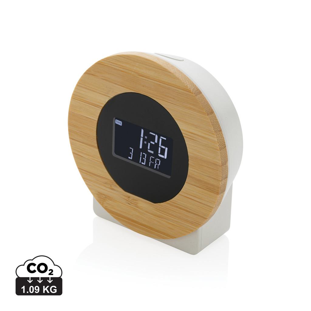 Ceas de birou LCD din plastic reciclat RCS și bambus Utah