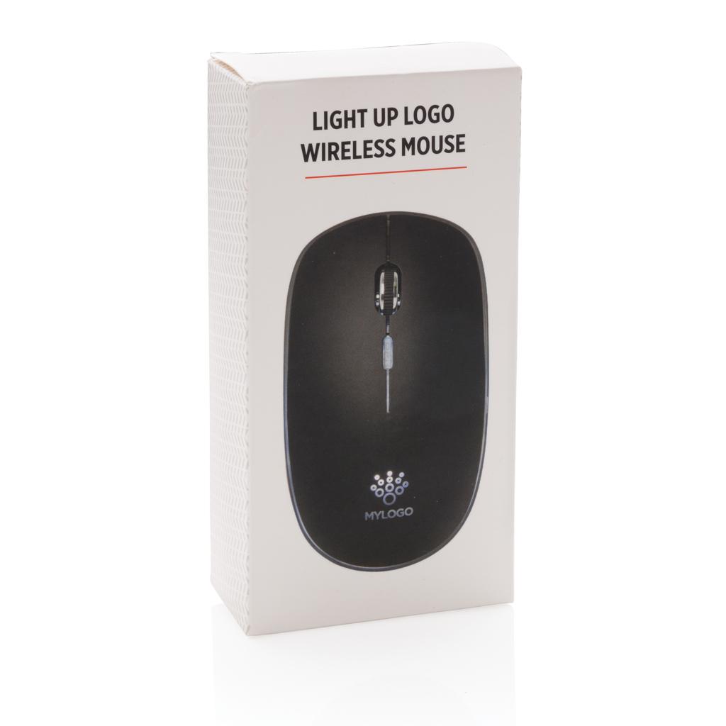 Mouse wireless cu logo iluminat black