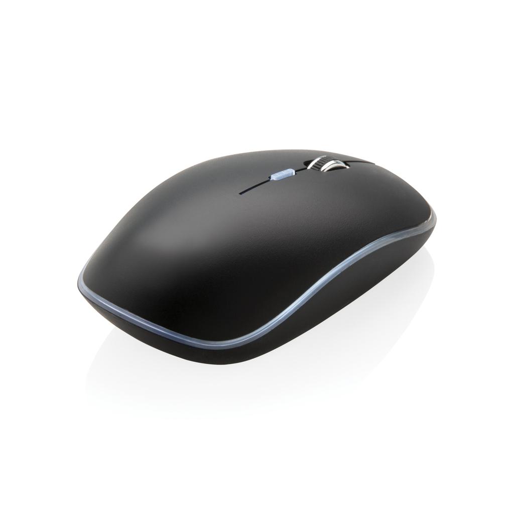 Mouse wireless cu logo iluminat black