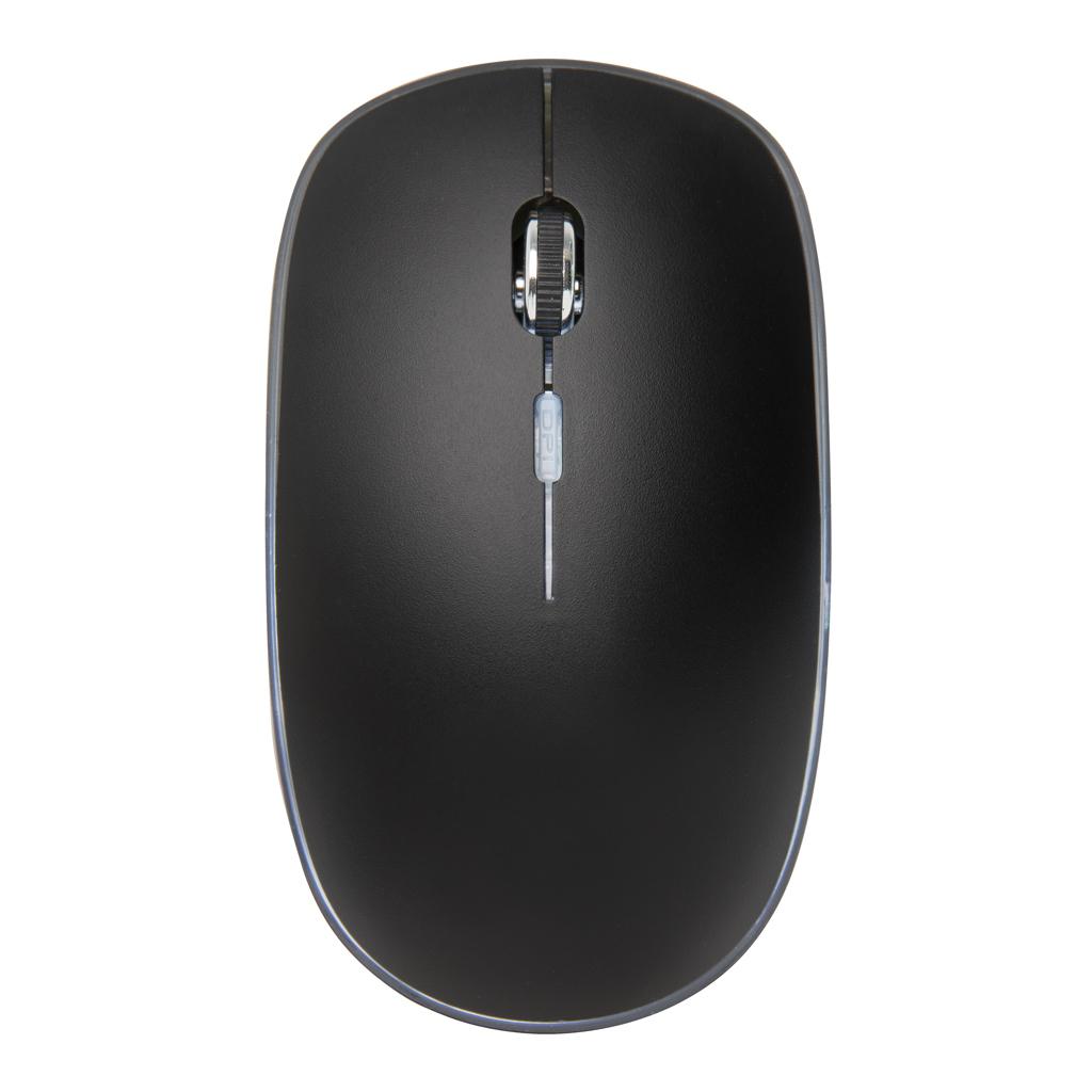 Mouse wireless cu logo iluminat black