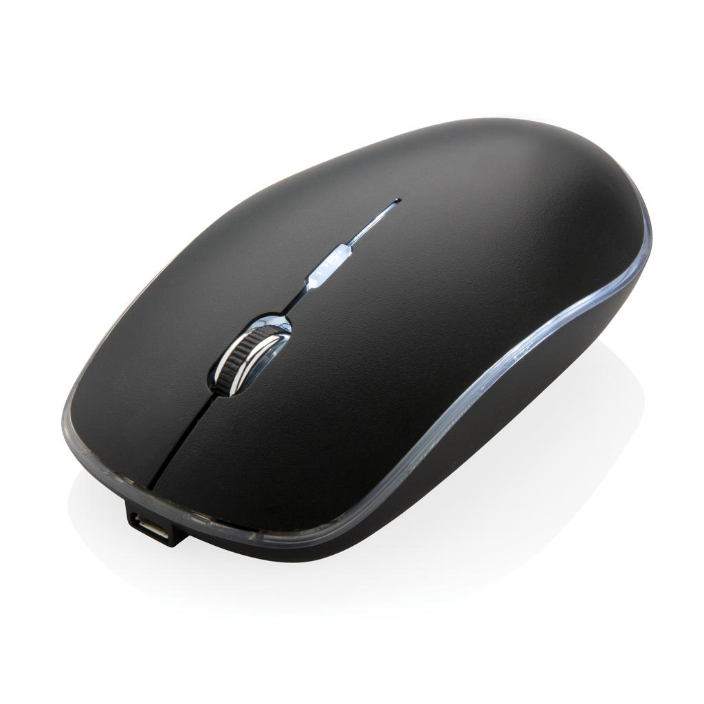 Mouse wireless cu logo iluminat black