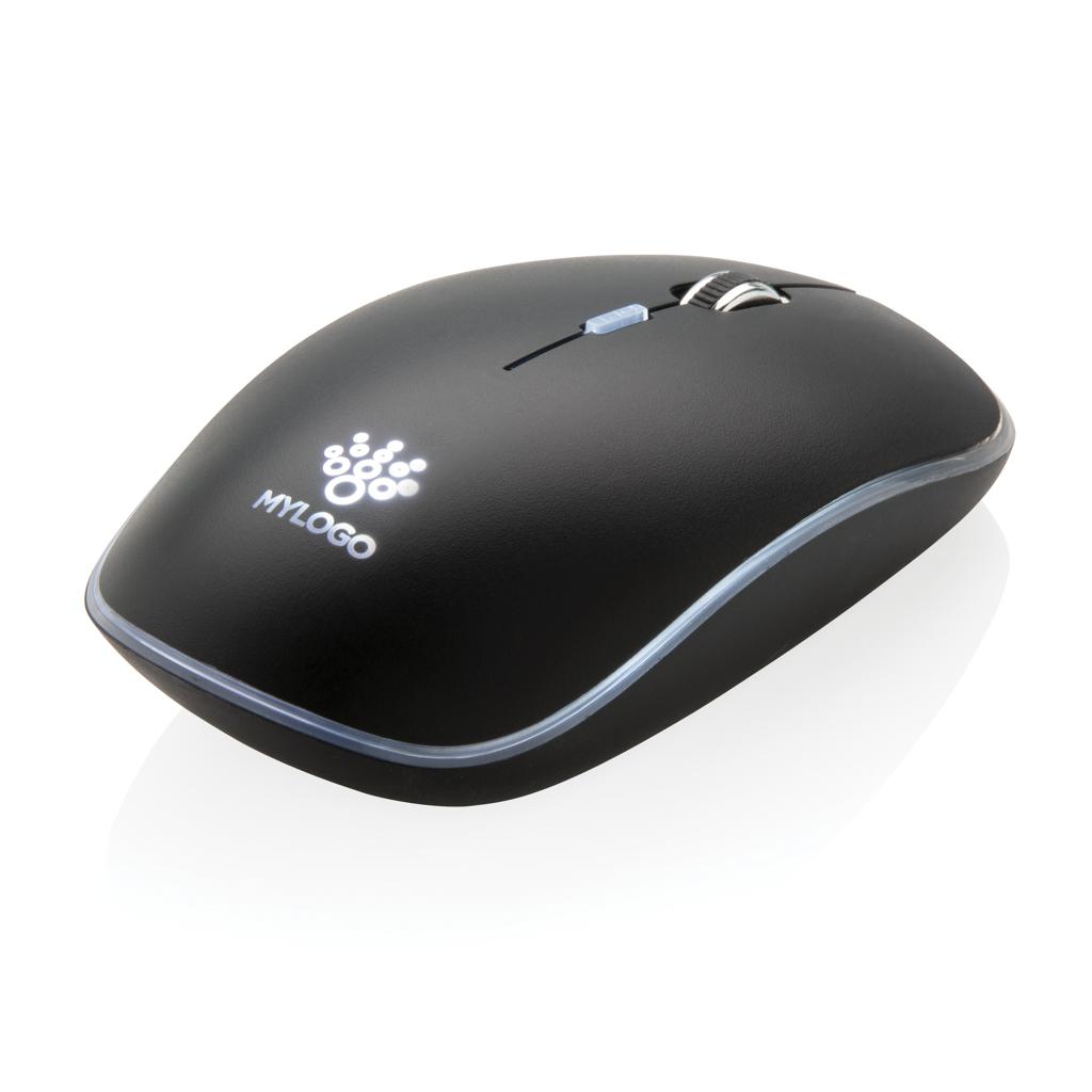 Mouse wireless cu logo iluminat black