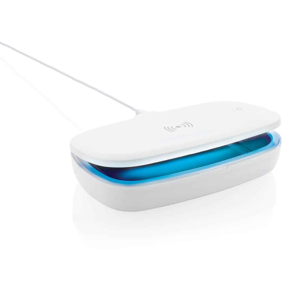 Cutie sterilizatoare UV-C cu încărcător wireless de 5W transparent