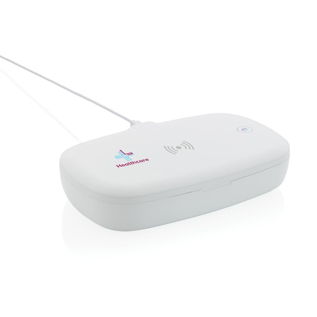 Cutie sterilizatoare UV-C cu încărcător wireless de 5W transparent