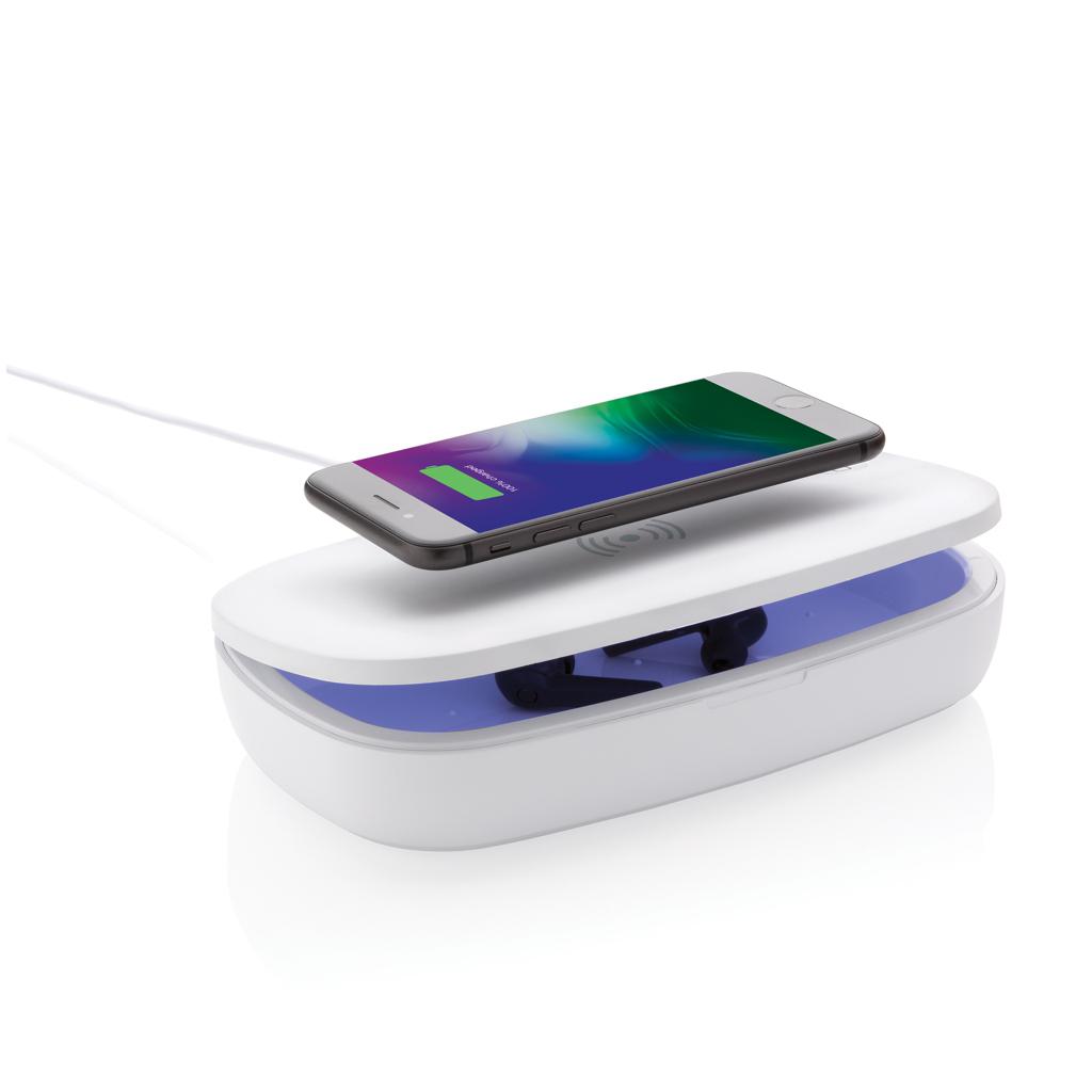 Cutie sterilizatoare UV-C cu încărcător wireless de 5W transparent