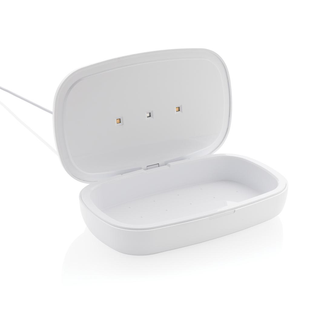 Cutie sterilizatoare UV-C cu încărcător wireless de 5W transparent