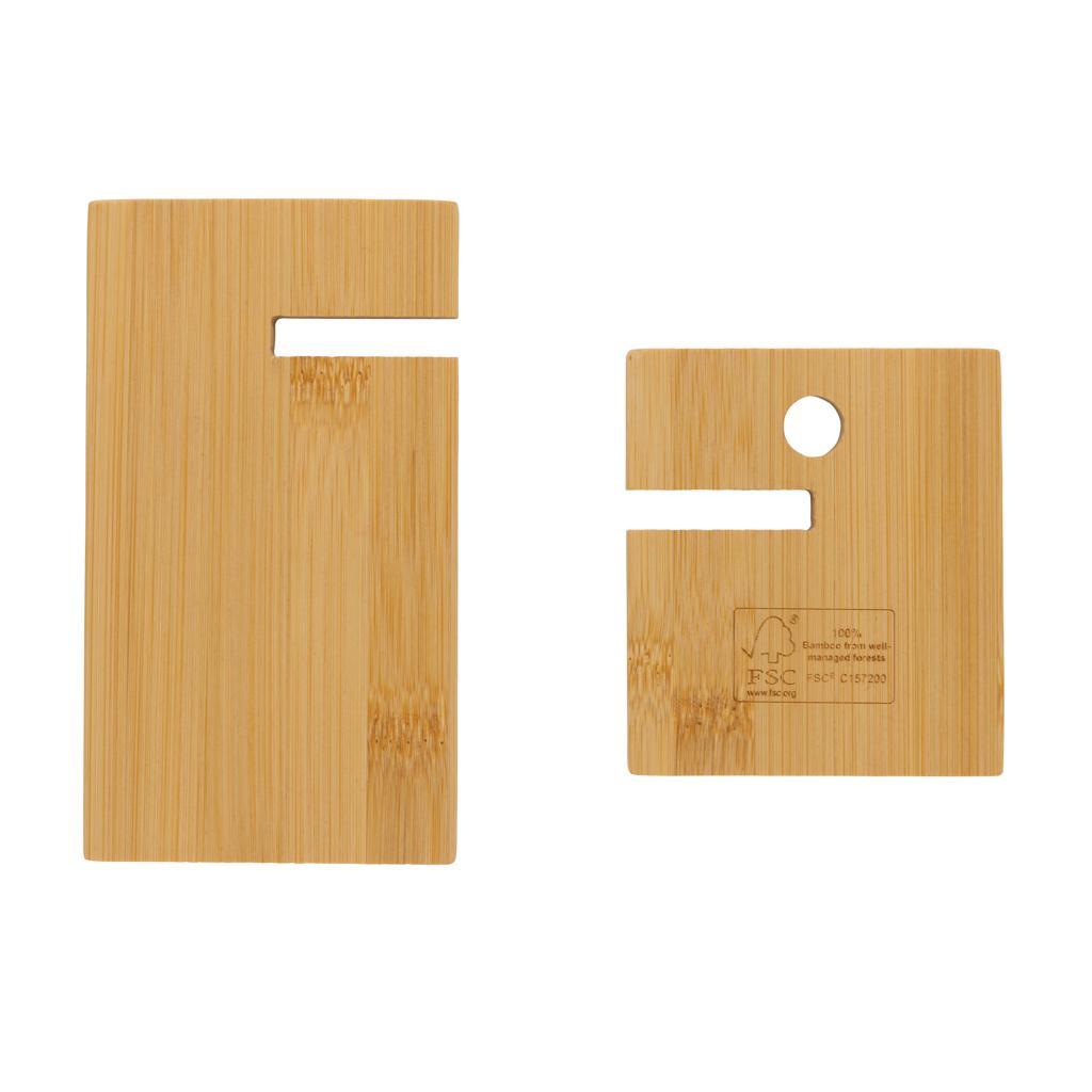 Suport pentru telefon din bambus, în cutie kraft brown