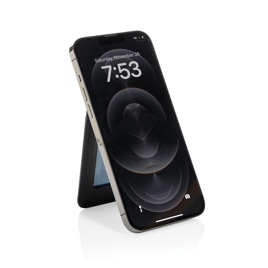Portofel magnetic pentru telefon din PU reciclat RCS, cu suport Magstand black