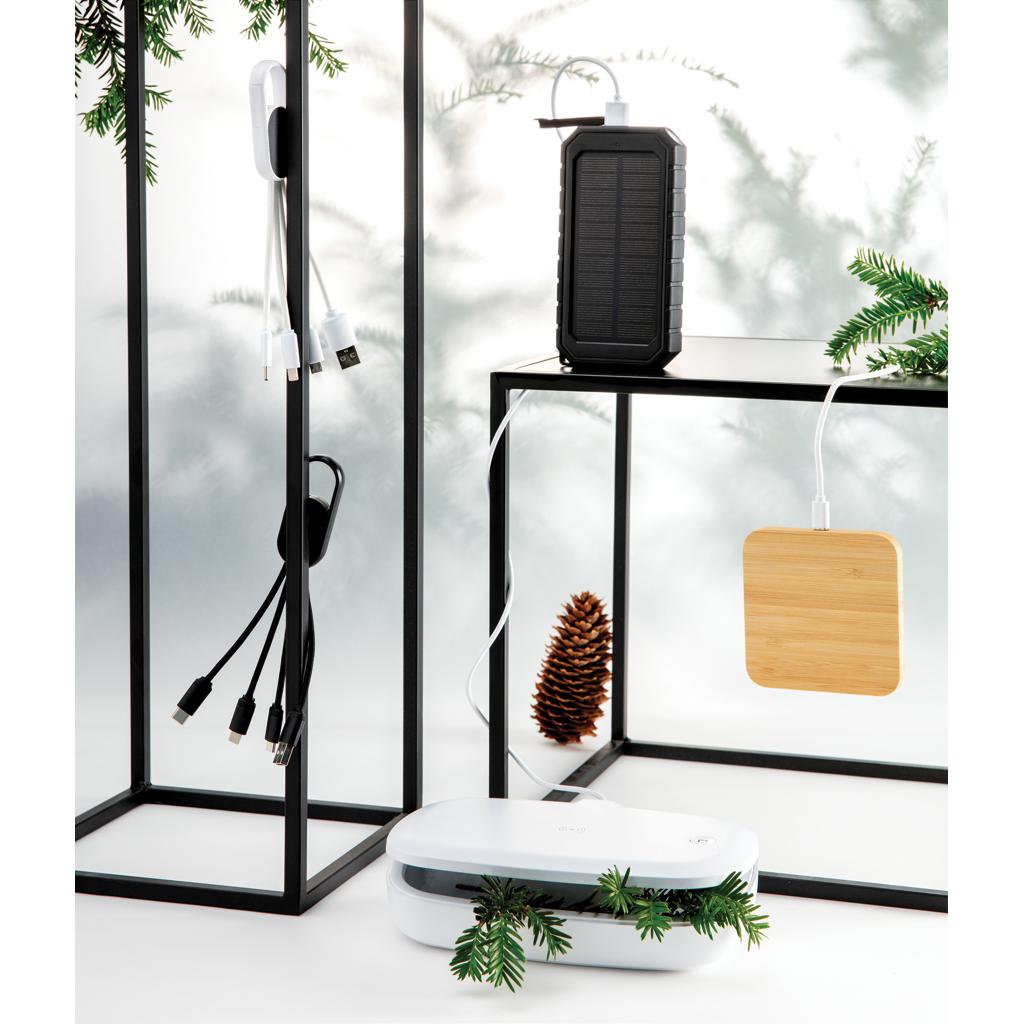 Cablu 4 în 1 cu clip de carabină transparent