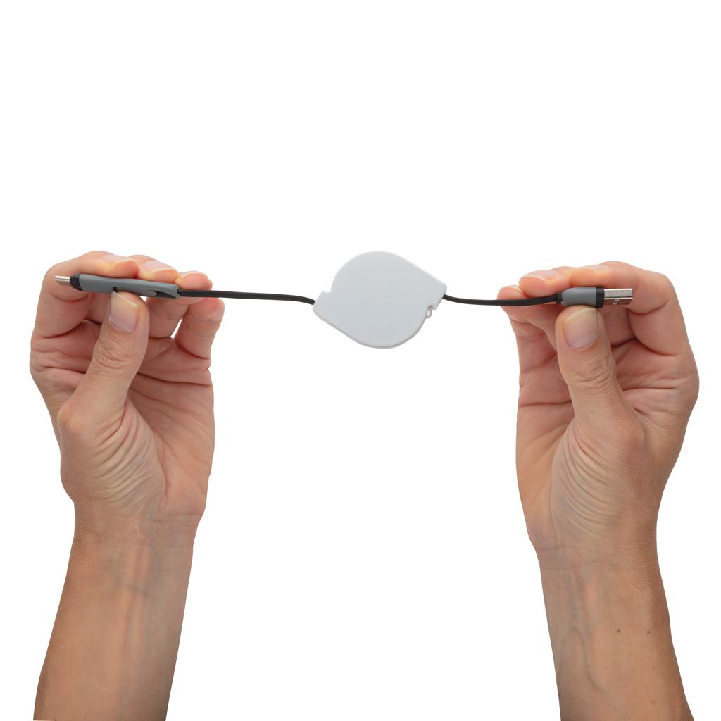 Cablu retractabil 3 în 1 black