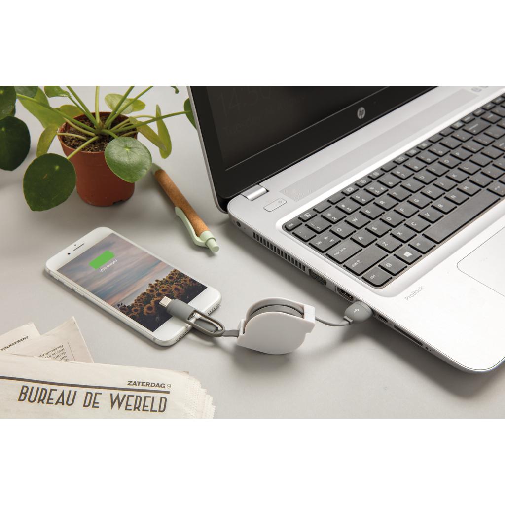 Cablu retractabil 3 în 1 transparent