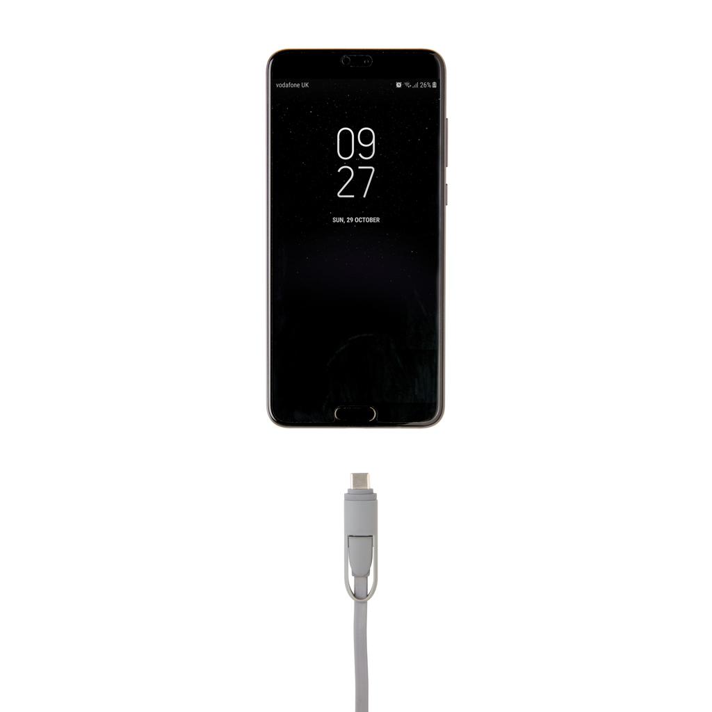 Cablu retractabil 3 în 1 transparent