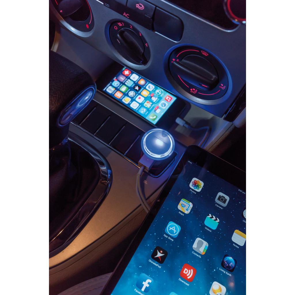 Încărcător auto puternic cu două porturi blue