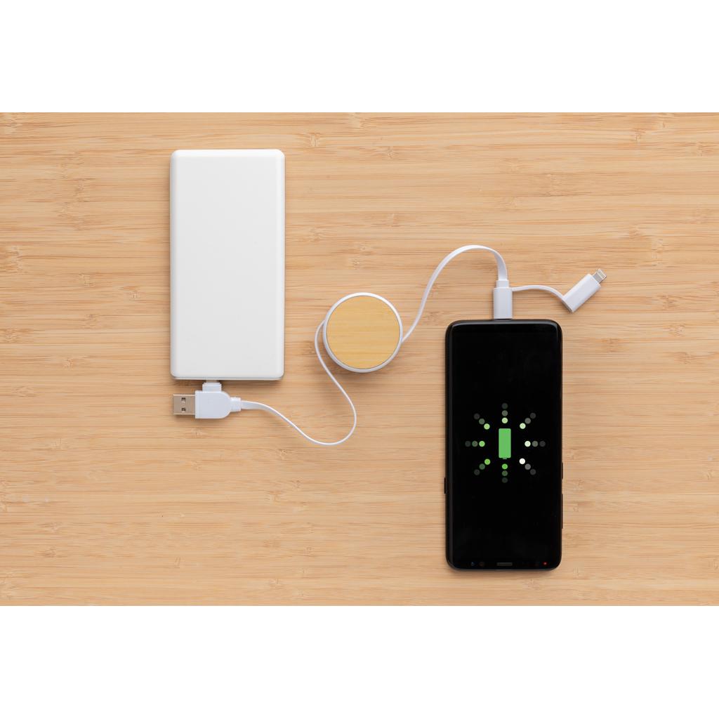 Cablu retractabil 6 în 1 din plastic reciclat RCS Ontario transparent