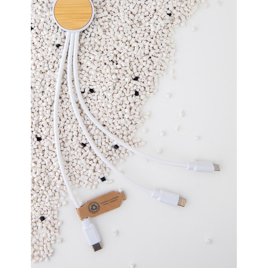 Cablu 6 în 1 din plastic reciclat RCS Ontario transparent