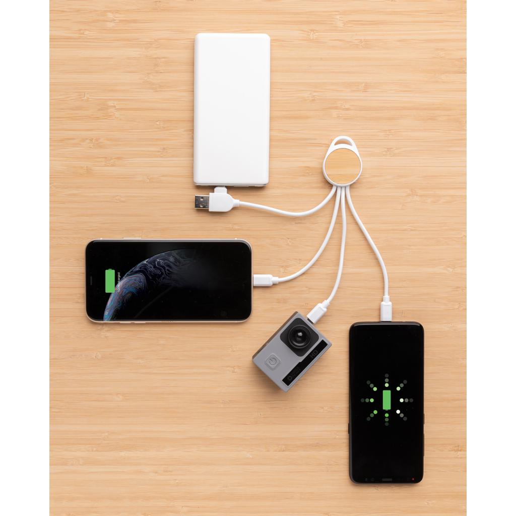 Cablu rotund 6 în 1 din plastic reciclat RCS Ontario transparent