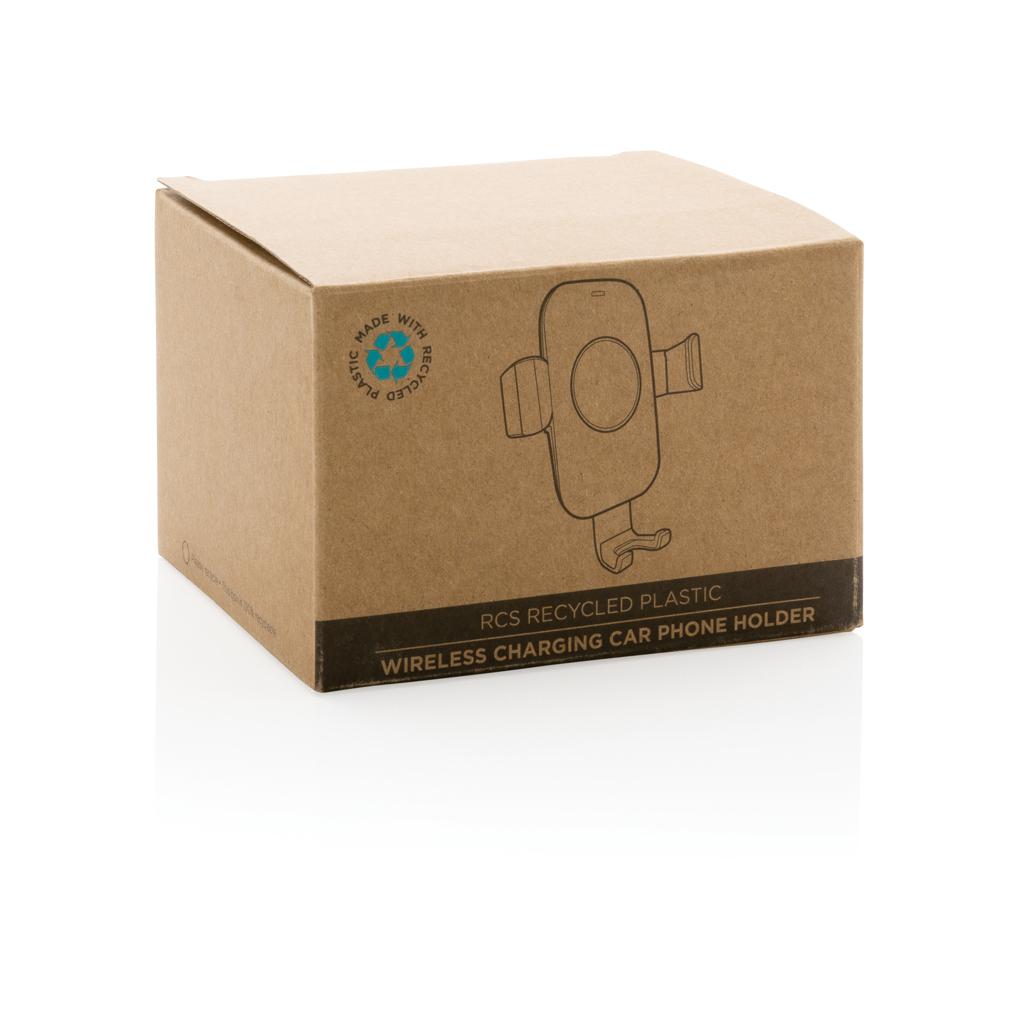 Suport auto cu încărcare wireless de 10W din plastic reciclat RCS black