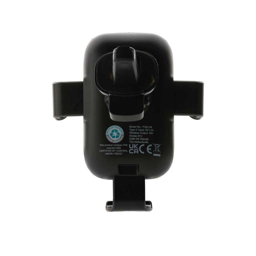 Suport auto cu încărcare wireless de 10W din plastic reciclat RCS black