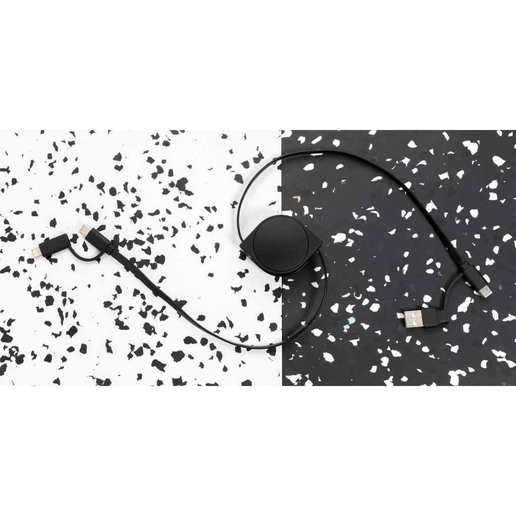 Cablu 6 în 1 din plastic reciclat RCS și TPE standard black