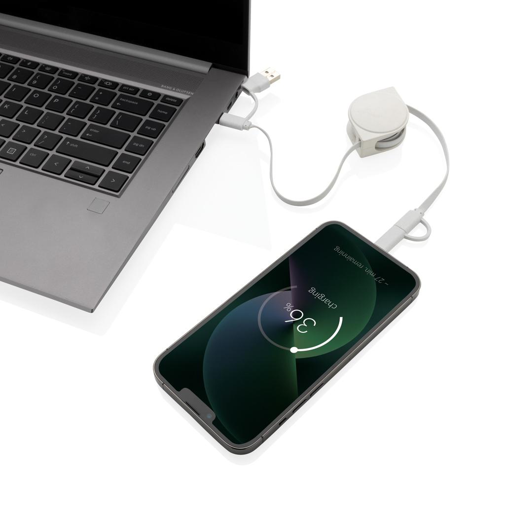 Cablu 6 în 1 din plastic reciclat RCS și TPE standard transparent