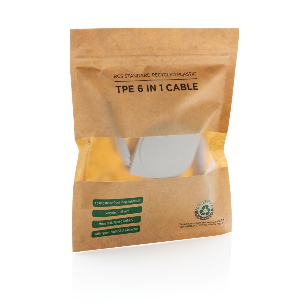 Cablu 6 în 1 din plastic reciclat RCS și TPE standard transparent