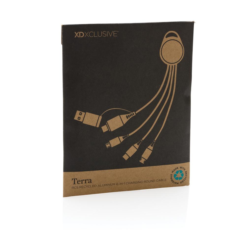 Cablu de încărcare 6 în 1 din aluminiu reciclat RCS Terra grey