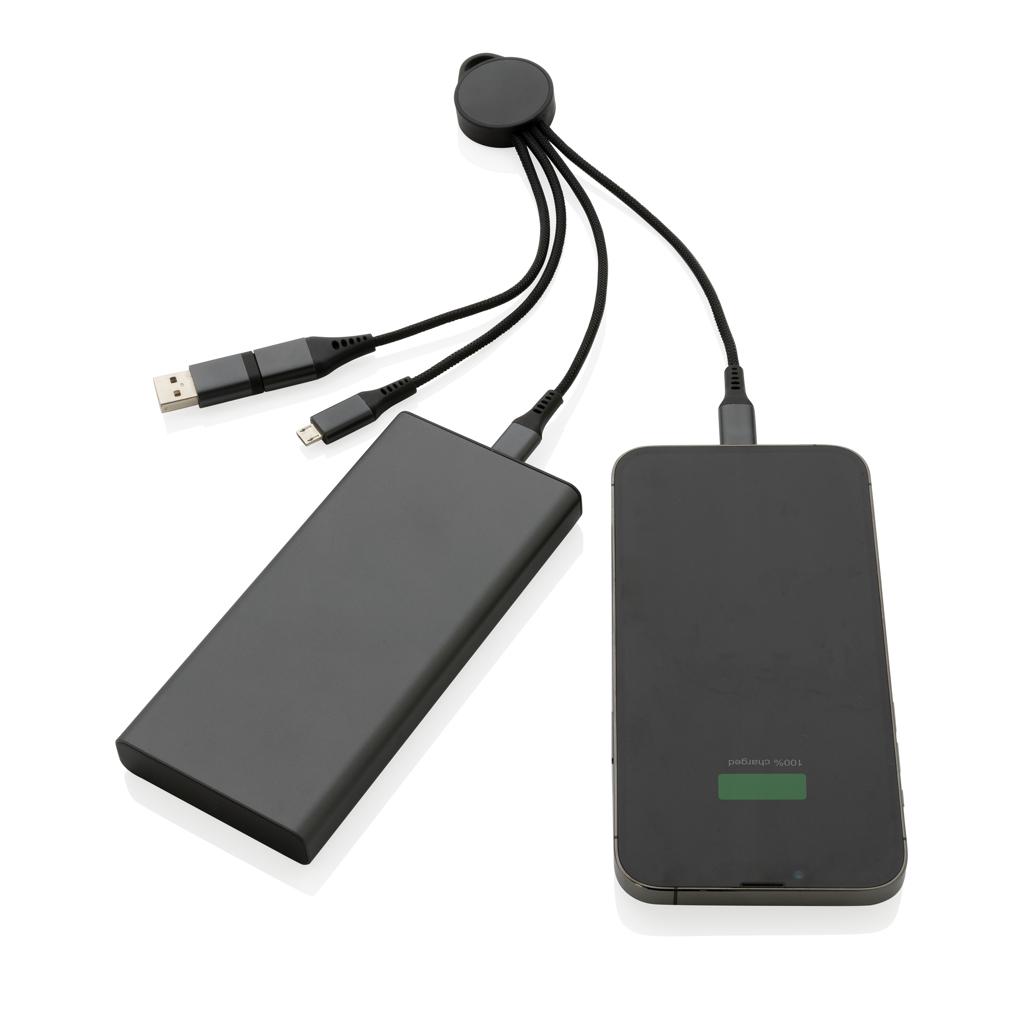 Cablu de încărcare 6 în 1 din aluminiu reciclat RCS Terra grey