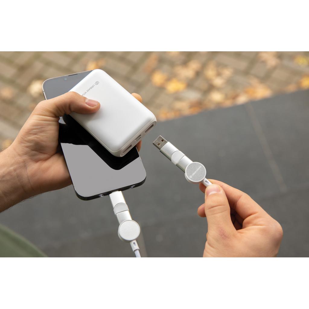 Cablu de încărcare rapidă 6 în 1 din plastic reciclat RCS, de 45W Oakland transparent