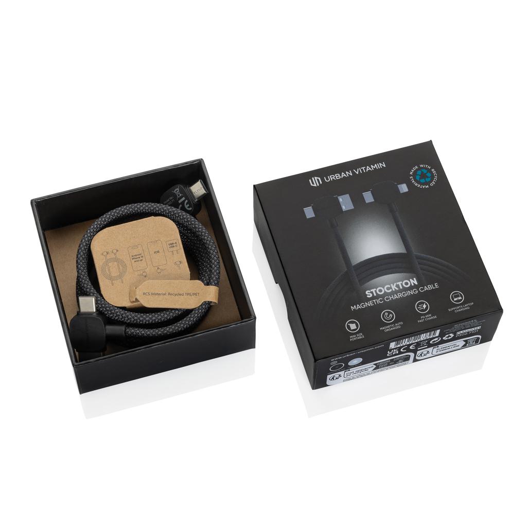 Cablu magnetic de 65W RCS RTPE/RPET Stockton Urban Vitamin  black