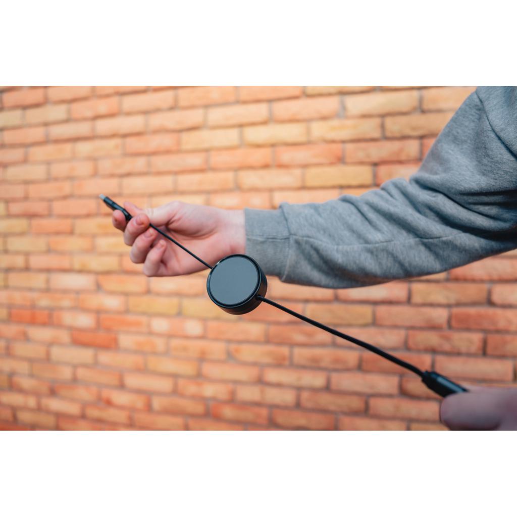 Cablu retractabil 6 în 1 din aluminiu reciclat RCS Terra grey