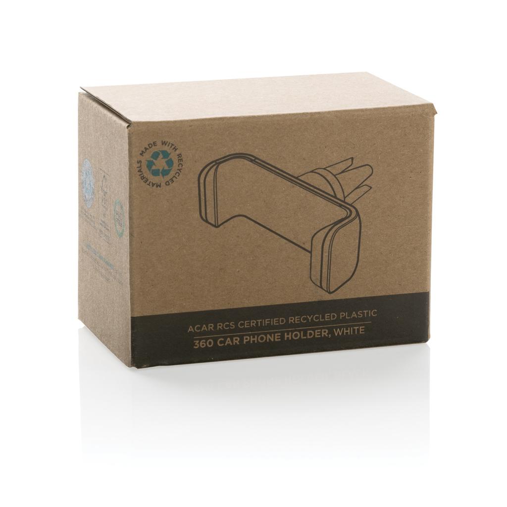 Suport auto pentru telefon cu rotire la 360 de grade din plastic reciclat RCS Acar transparent