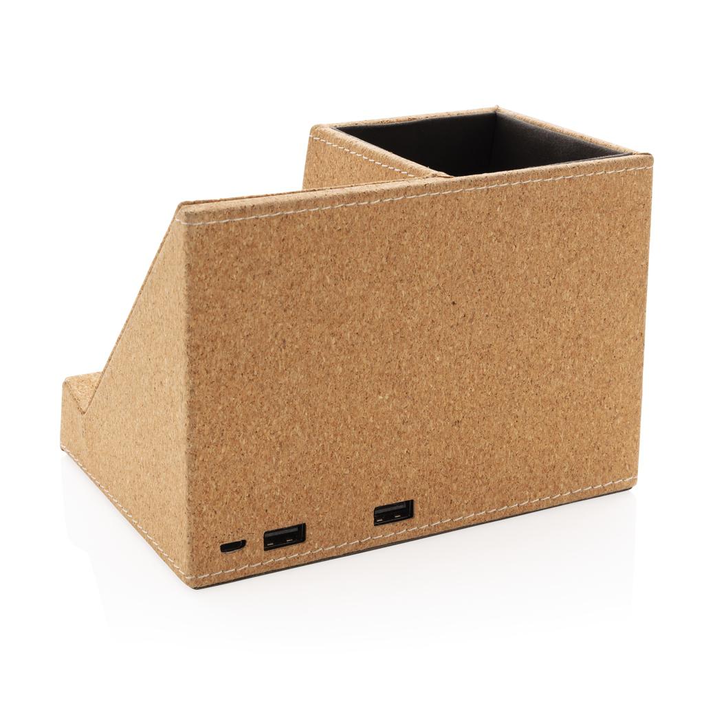 Suport pentru pix din plută și încărcător wireless de 5W khaki