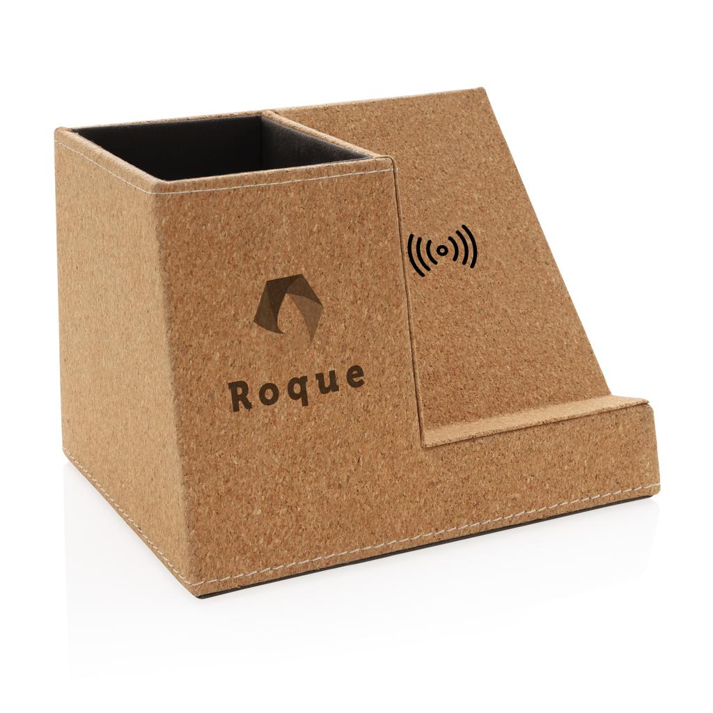 Suport pentru pix din plută și încărcător wireless de 5W khaki