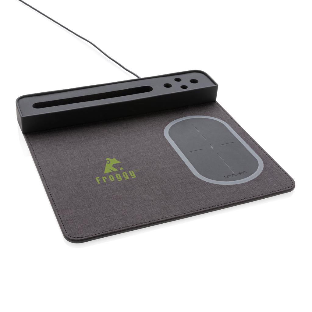 Mousepad de aer cu încărcare wireless de 5W și USB black