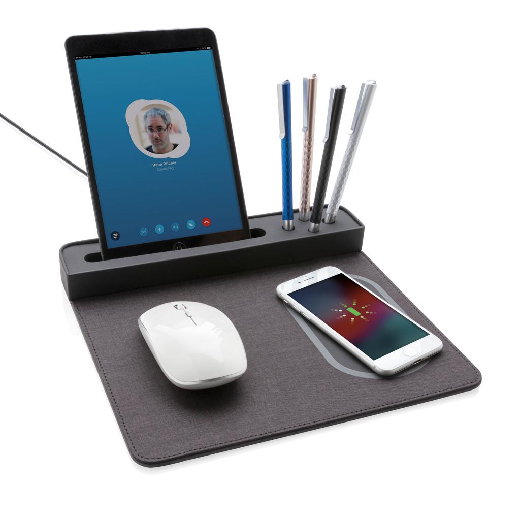 Mousepad de aer cu încărcare wireless de 5W și USB black
