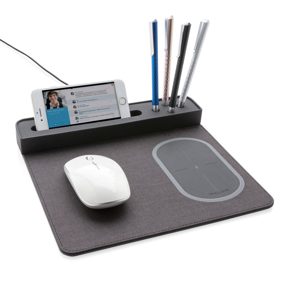 Mousepad de aer cu încărcare wireless de 5W și USB black