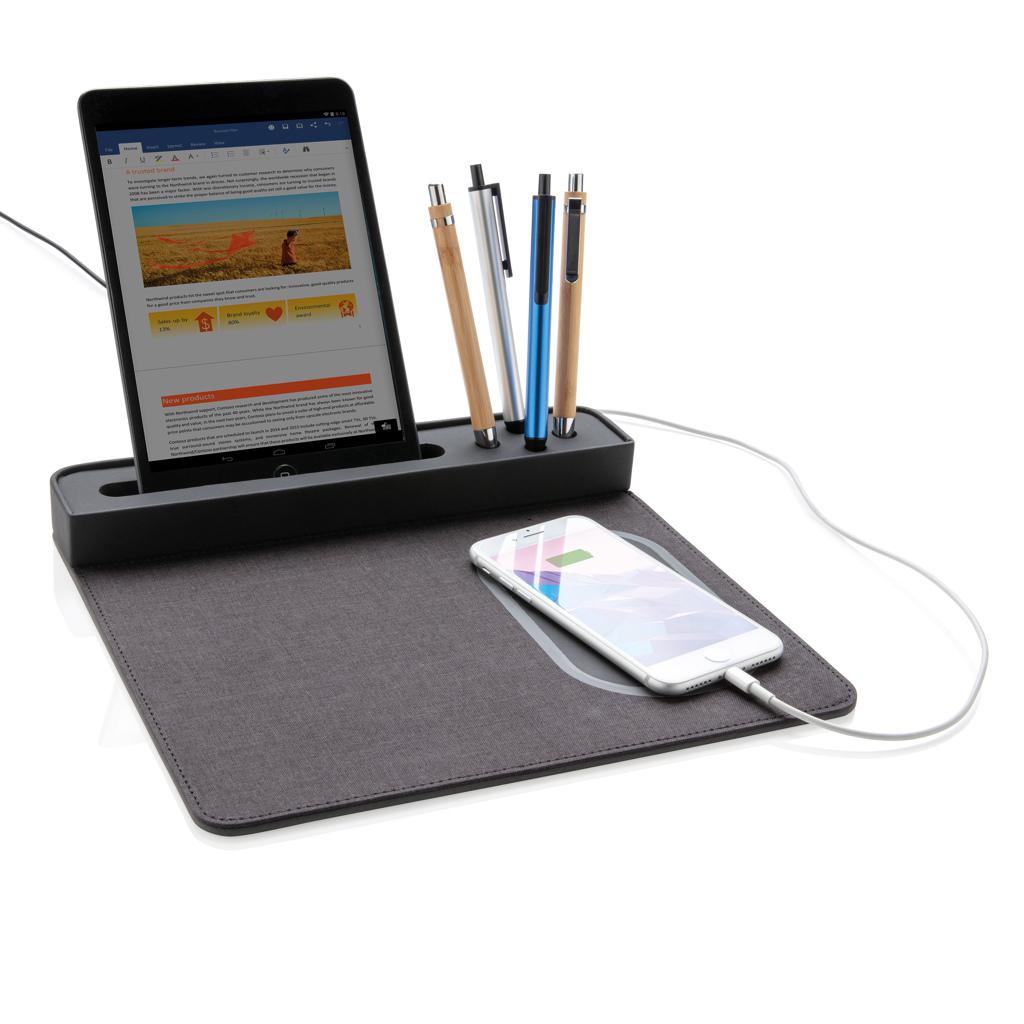 Mousepad de aer cu încărcare wireless de 5W și USB black