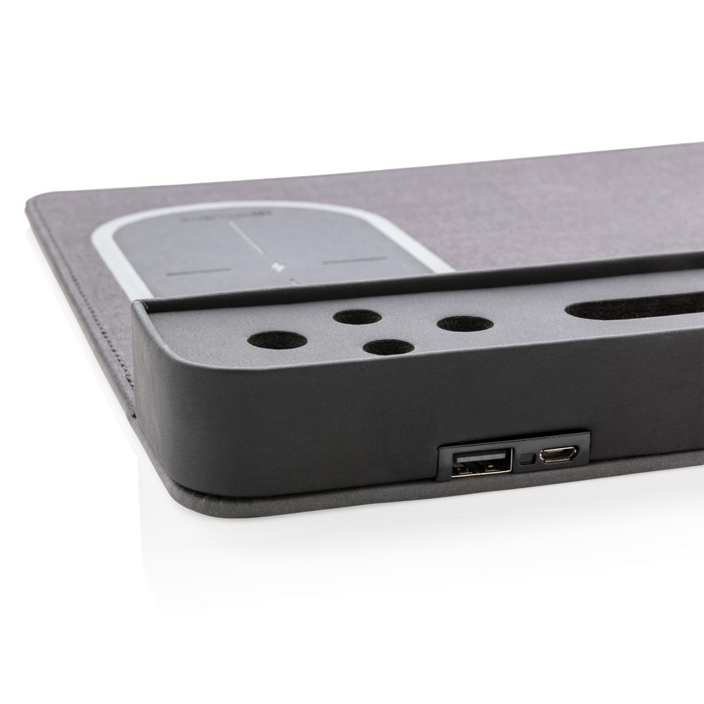 Mousepad de aer cu încărcare wireless de 5W și USB black