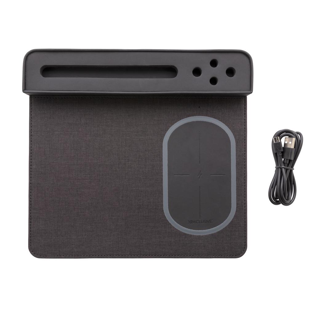 Mousepad de aer cu încărcare wireless de 5W și USB black