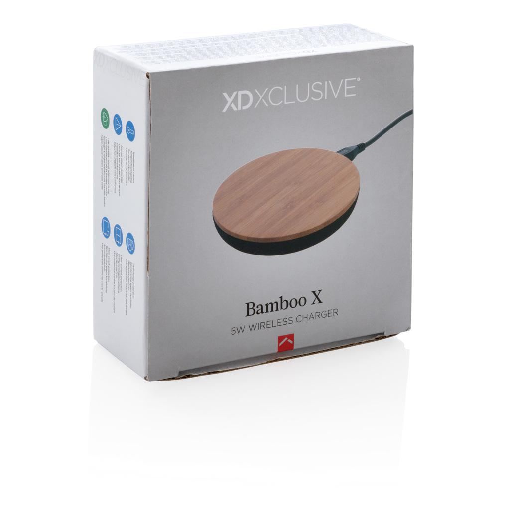 Încărcător wireless de 5W din bambus X brown