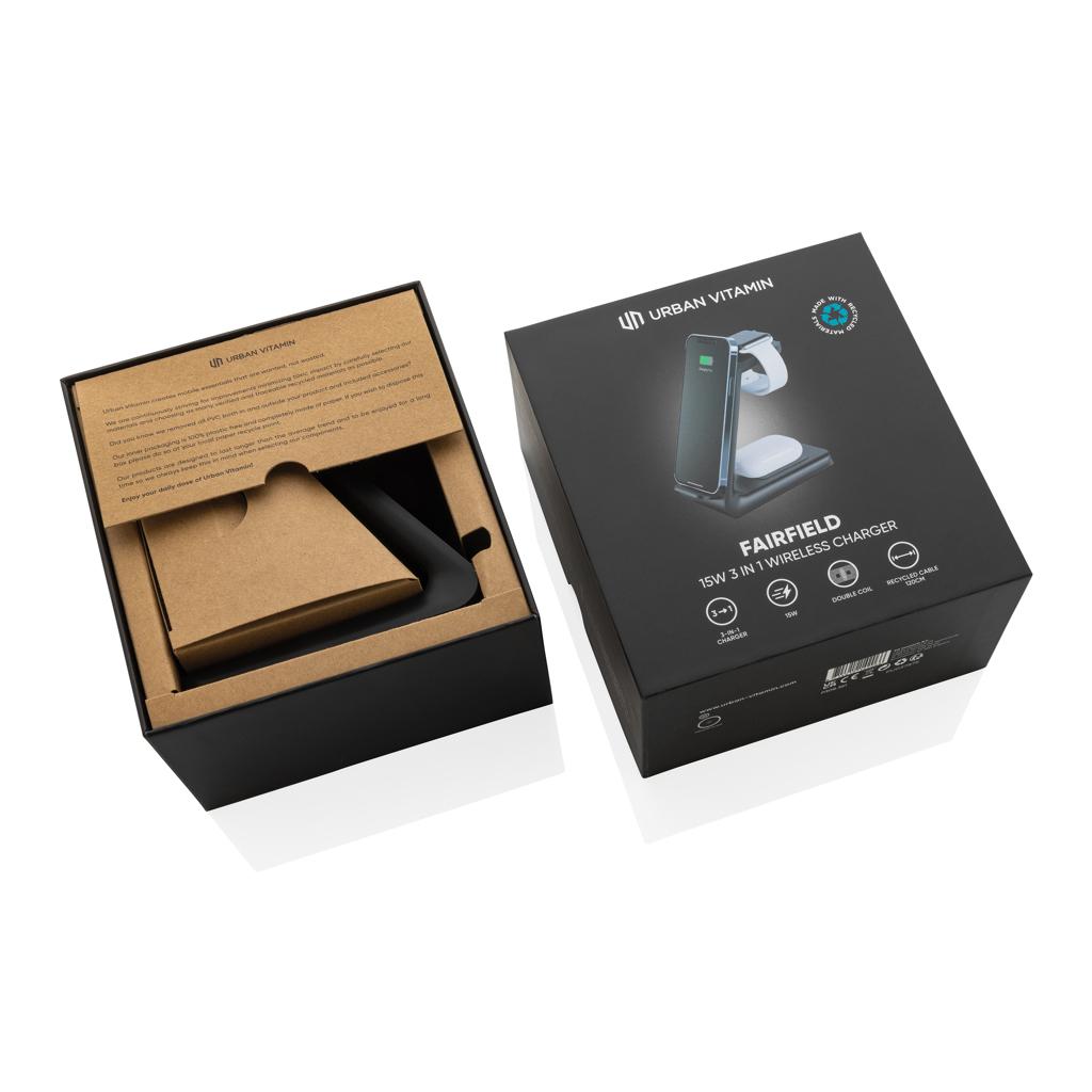 Încărcător Urban Vitamin Fairfield 3 în 1 din plastic reciclat RCS black