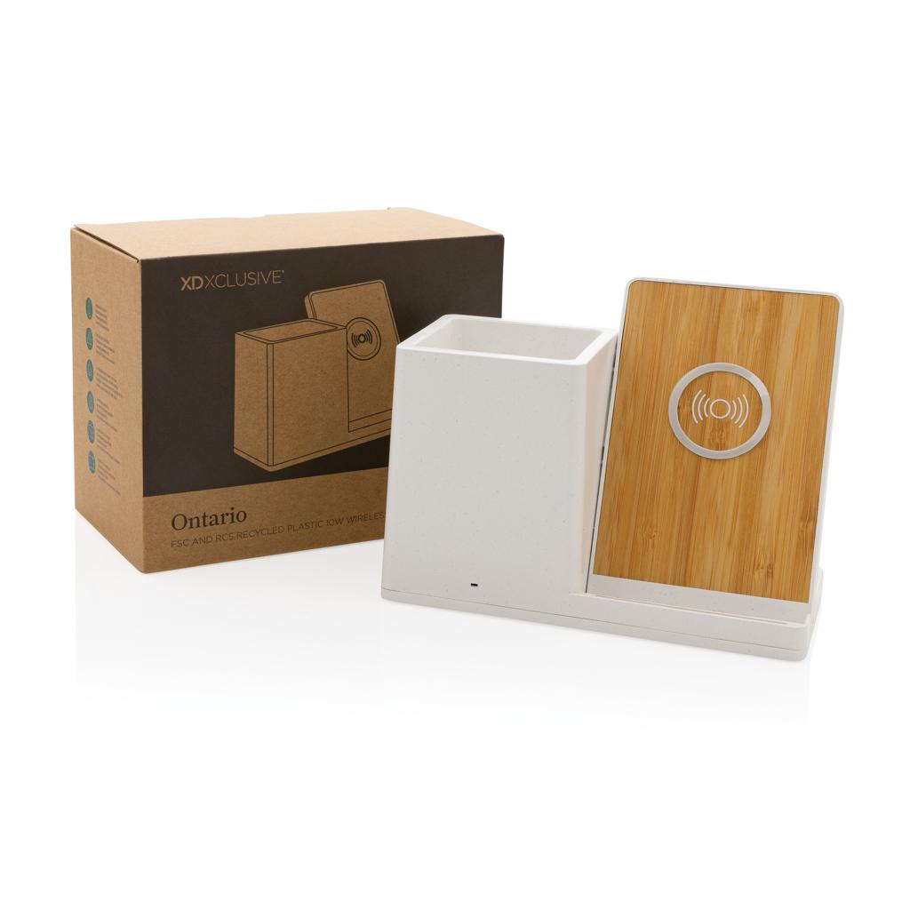 Încărcător wireless din plastic reciclat RCS 10W Ontario transparent