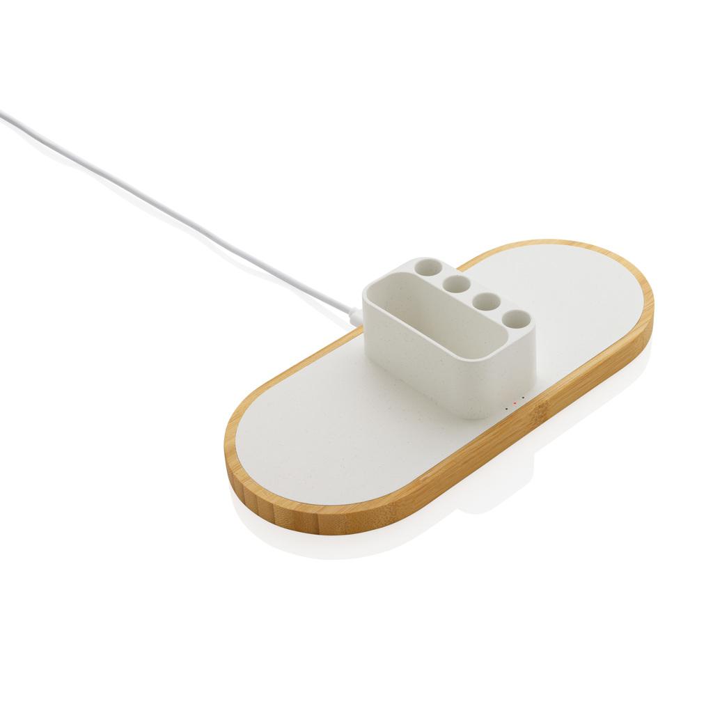 Încărcător wireless dual din plastic reciclat RCS 10W  Ontario transparent