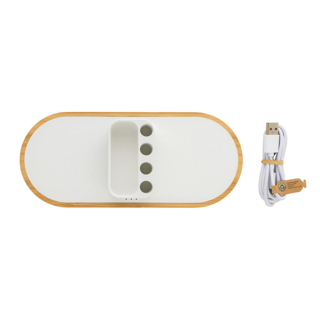 Încărcător wireless dual din plastic reciclat RCS 10W  Ontario transparent